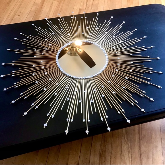 35" Glamorous Large Gold Sunburst Mirror Decorative Wall Mirror Home Decor - Picture 3 of 11